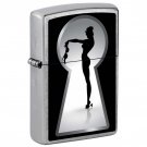 Zippo Lighter: Key Hole Sexy Pin-Up Girl in Heels - Street Chrome Free U.S. Shipping