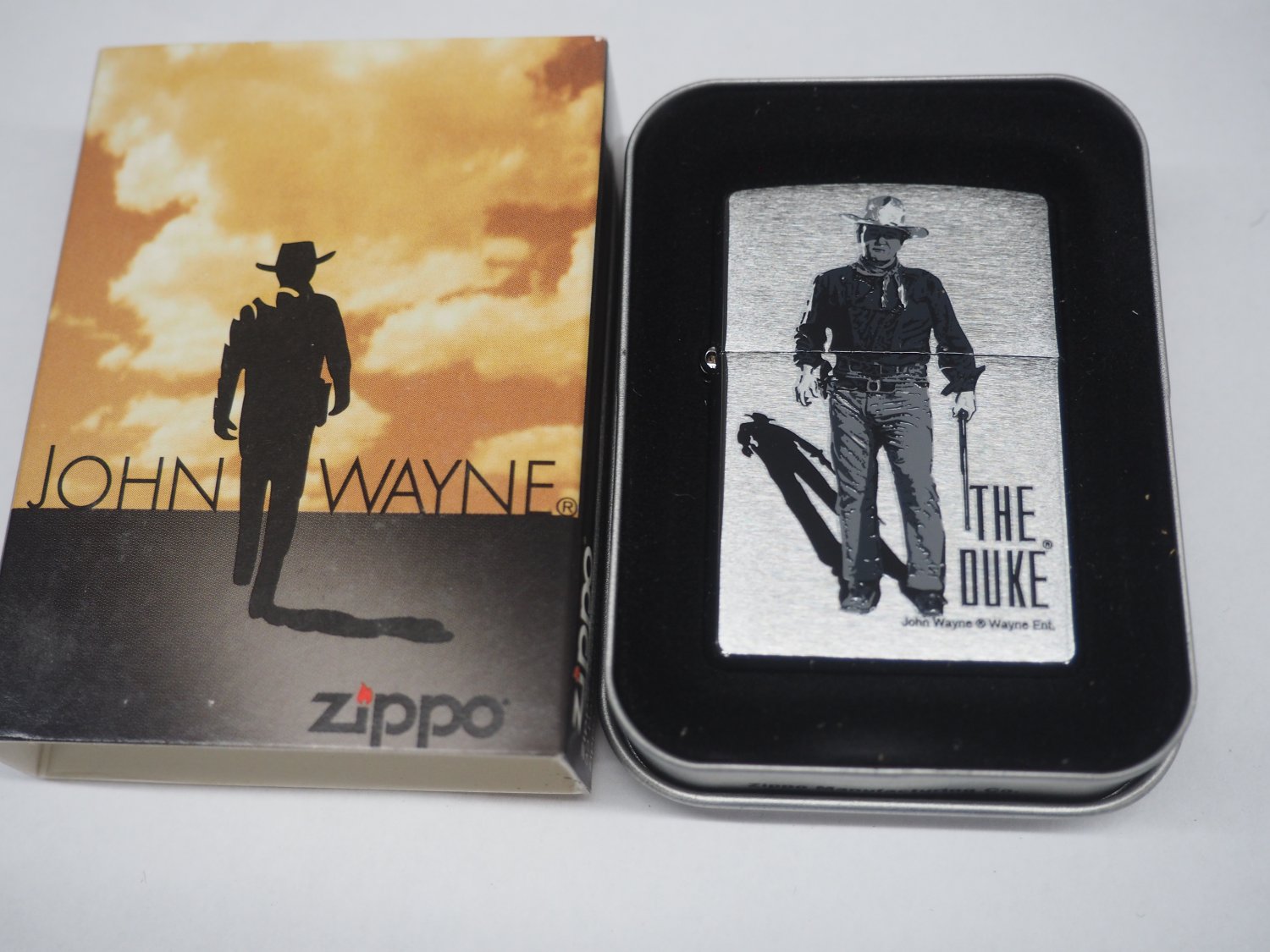 Rare Retired John Wayne The Duke Zippo Lighter FREE U.S. SHIPPING
