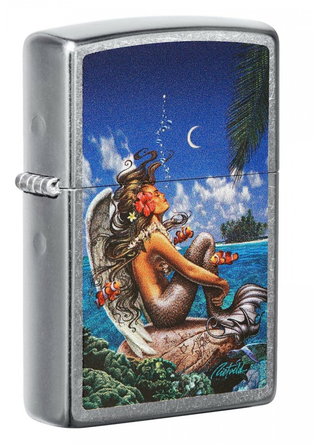 Zippo Lighter: Mermaid by Rick Rietveld - Street Chrome FREE U.S. SHIPPING