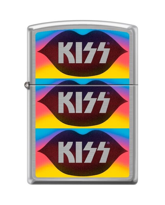 KISS-Rock Band Brushed Chrome Finish Zippo Lighter, Full Size FREE U.S. SHIPPING