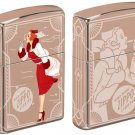 Windy Varga Lighter" 2-Sided Rose Gold Finish Zippo Lighter Free U.S. Shipping