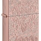 Gorgeous Deep Carved Design Rose Gold Armor Zippo Lighter Free U.S. Shipping
