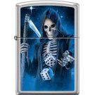 Grim Reaper With Dice Satin Chrome Finish Zippo Lighter Free U.S. Shipping Grim Reaper With Dice Satin Chrome Finish Zippo Lighter Free U.S. Shipping