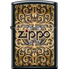 Royal Ornamental Design Black Matte Finish Zippo Lighter Free U.S. Shipping
