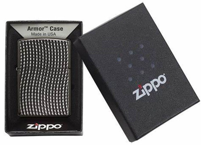 Rare Retired 2015 Deep Cut Armor Cross Weave Zippo Lighter Free U.S. Shipping