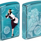 Windy Varga Lighter" 2-SidedBlue Finish Zippo Lighter Free U.S. Shipping