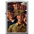 Zippo Lighter: Norman Rockwell Military Design" Street Chrome Finish Free U.S. Shipping Zippo Lighter: Norman Rockwell Military Design" Street Chrome Finish Free U.S. Shipping