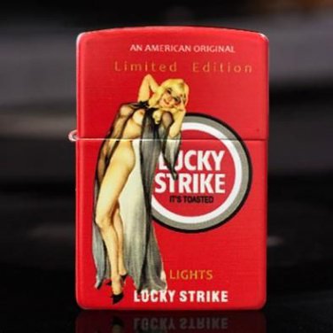 Red Double Sided Matte Lucky Strike Pin Up Girl Limited Edition