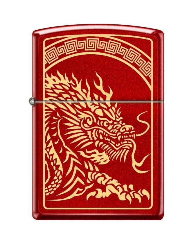 Sharp Red Chinese Dragon Zippo Lighter Free U.S. Shipping
