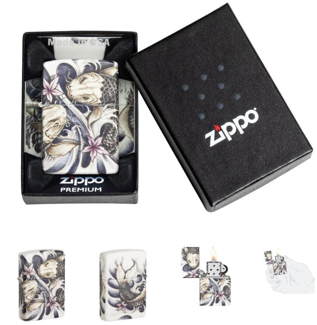 Gorgeous Multisided Koi Fish Zippo Lighter Free U.S. Shipping