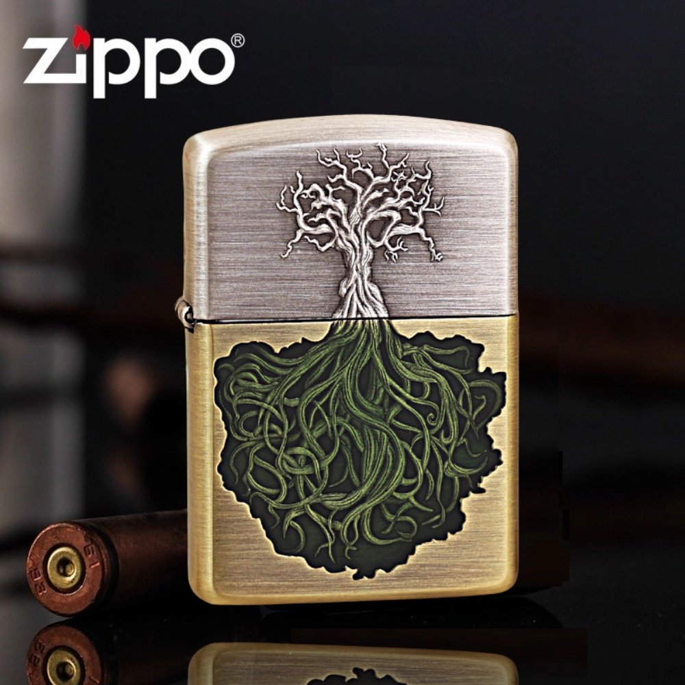 Armor Tree Of Life Bark Box Creativity Zippo Lighter