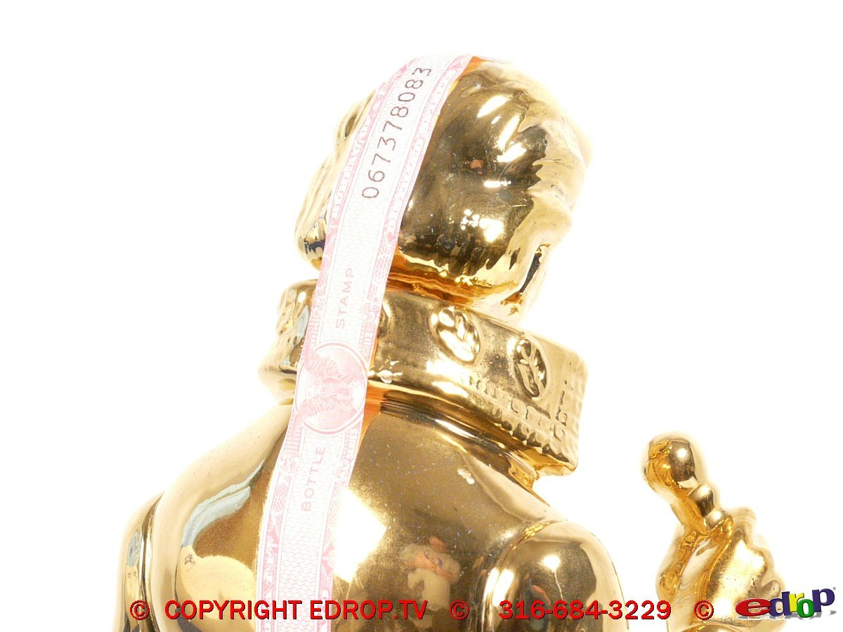 1977 Elvis McCormick Gold Whiskey Decanter Music Box Sealed Full Mint