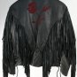 Black Fringe Leather Ladies Coat Jacket Thinsulate Lining 10