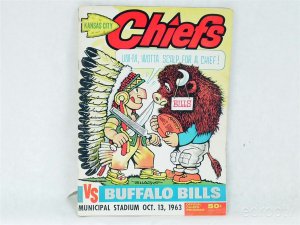 1963 Kansas City Chiefs vs. Buffalo Bills Official Football Program