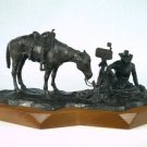 1973 Laurence Coffelt Bronze Cowboy Flinthills Gallery "Waitin for the mail"
