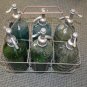 Vintage 6 Color Argentine Seltzer Bottles With Original Carry Case