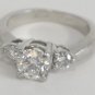 Gia .76 CT VS2 G 1CTW SZ4.5 Platinum 3 Stone Engagement Ring (Cert# 10894095)