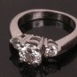 Gia .76 CT VS2 G 1CTW SZ4.5 Platinum 3 Stone Engagement Ring (Cert# 10894095)