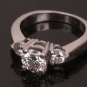 Gia .76 CT VS2 G 1CTW SZ4.5 Platinum 3 Stone Engagement Ring (Cert# 10894095)