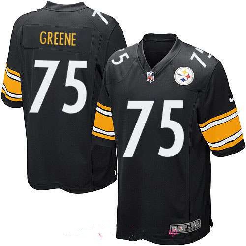 Men's Pittsburgh Steelers #75 Joe Greene Black Team Color Stitched Game ...