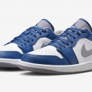Men's Women's Air Jordan 1 Low True Blue Cement 553558 412