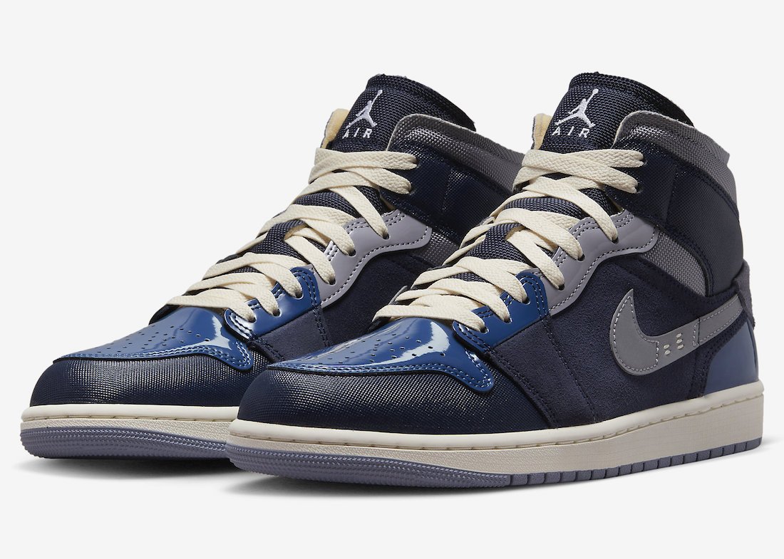 Men's Women's Air Jordan 1 Mid SE Craft Inside Out - Obsidian DR8868 400
