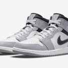 Men's Women's Air Jordan 1 Mid Light Smoke Grey 554724 078