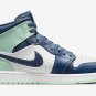 Men's Women's Air Jordan 1 Mid Blue Mint 554724 413