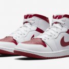 Men's Women's Air Jordan 1 Mid Red Toe White Pomegranate BQ6472 161