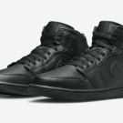 Men's Women's Air Jordan 1 Mid Triple Black 2022 554724 093