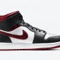 Men's Women's Air Jordan 1 Mid Black Gym Red 554724 122
