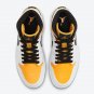 Men's Women's Air Jordan 1 Mid Perforated - White University Gold BQ6472 107
