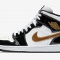 Air Jordan 1 Mid Patent Black Gold 852542 007