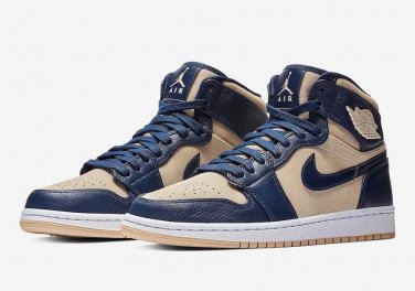 Wmns Air Jordan 1 High Navy Cream AQ9131 401