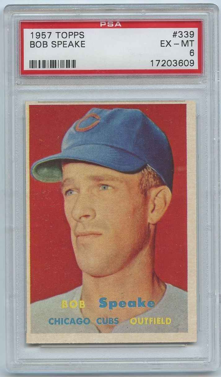 BOB SPEAKE (GRADED PSA 6 EX-MT) 1957 Topps #339 Chicago Cubs