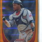 CARLOS SANTANA ORANGE REFRACTOR SER# 15/25 2011 Bowman Chrome #6 Indians