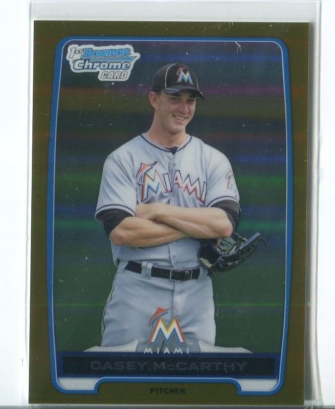 CASEY MCCARTHY GOLD REFRACTOR RC SER# 11/50 2012 Bowman Chrome Draft #BDPP149