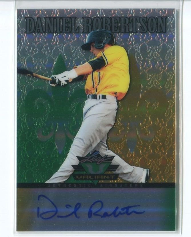 DANIEL ROBERTSON AUTOGRAPH RC 2012 Leaf Valiant Draft #DR1 ROOKIE Athletics