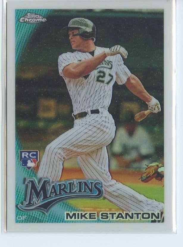 GIANCARLO STANTON REFRACTOR RC! 2010 Topps Chrome #190 ROOKIE Marlins MIKE