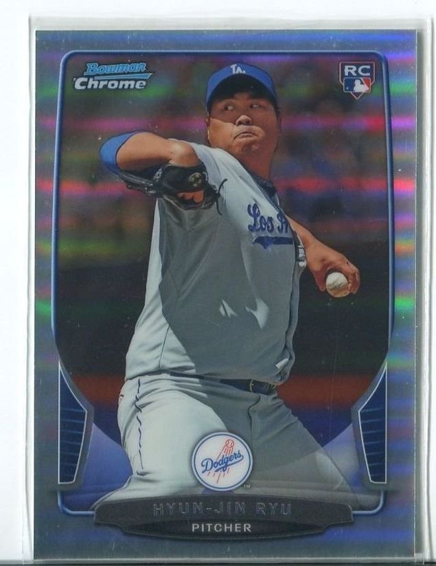 HYUN-JIN RYU REFRACTOR RC 2013 Bowman Chrome Draft #30 ROOKIE Dodgers