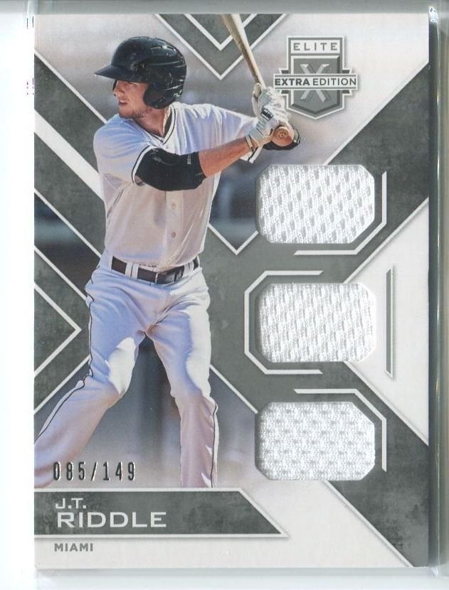 J.T. RIDDLE TRIPLE GAME USED JERSEY RC SER# 85/149 2016 Elite Extra Edition
