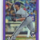 JIMMY NELSON PURPLE REFRACTOR RC 2014 Topps Chrome #203 ROOKIE Brewers