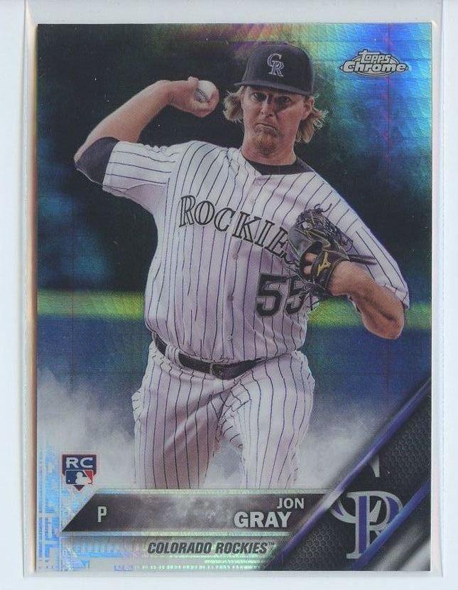 JON GRAY PRISM REFRACTOR RC 2016 Topps Chrome #8 ROOKIE Rockies