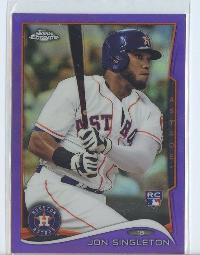 JON SINGLETON PURPLE REFRACTOR RC 2014 Topps Chrome #55 ROOKIE Astros