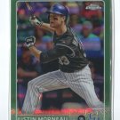 JUSTIN MORNEAU GREEN REFRACTOR SER# 12/99 2015 Topps Chrome #58 Rockies