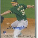 KENDALL GRAVEMAN AUTOGRAPH RC 2015 Stadium Club #SCAKGN ROOKIE Athletics