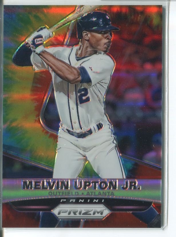 MELVIN UPTON TIE-DYE PRIZM SER# 8/50 2015 Panini Prizms Tie Dyed #30 Braves