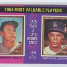 MICKEY MANTLE/MAURY WILLS 1975 Topps #200 Yankees/Dodgers EXCELLENT (EX)
