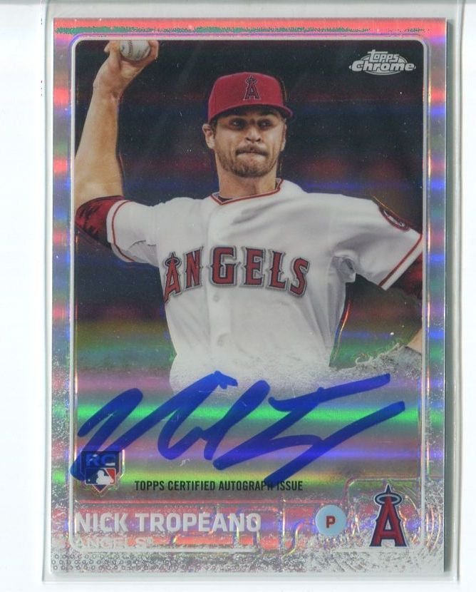 NICK TROPEANO AUTOGRAPH REFRACTOR RC SER# 55/499 2015 Topps Chrome Rookie #ARNT