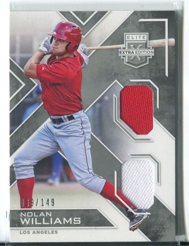 NOLAN WILLIAMS DUAL GAME USED JERSEY RC SER# 69/149 2016 Elite Materials Silver